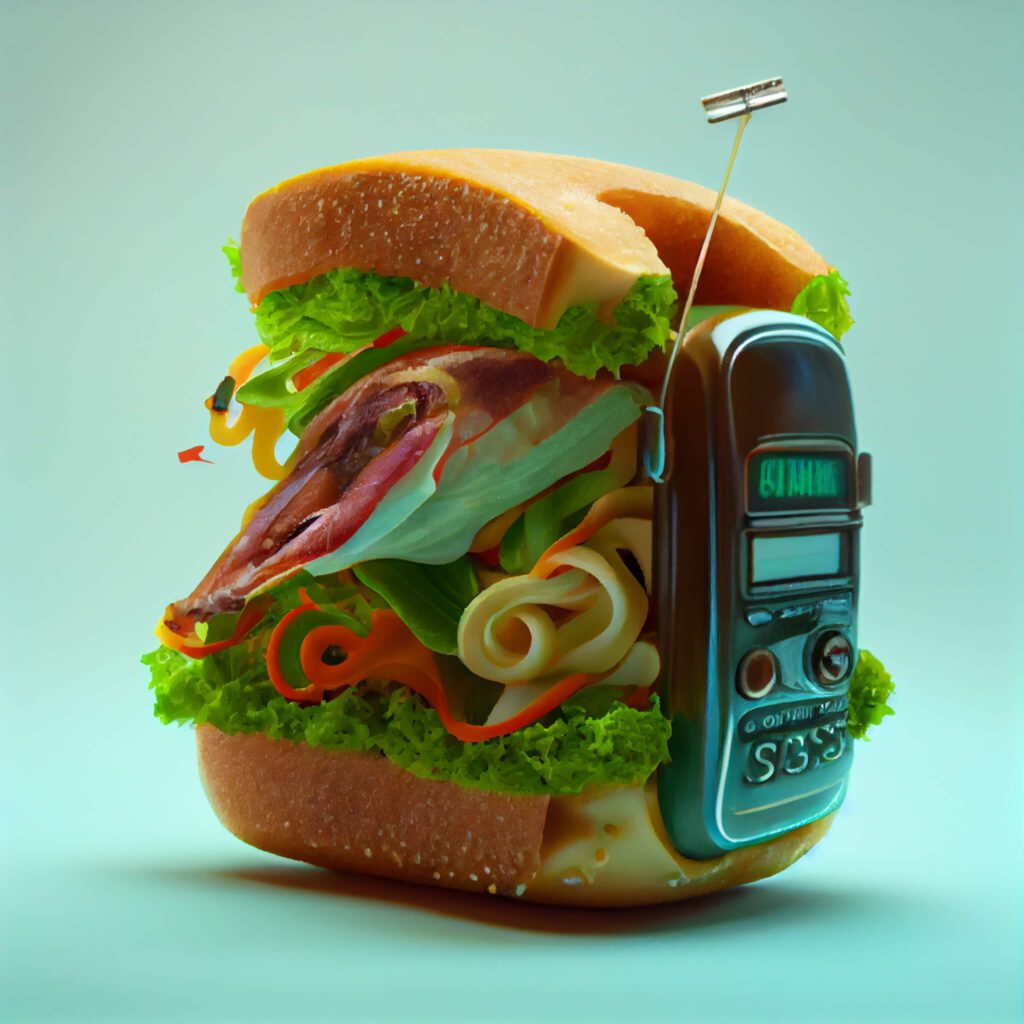 call sandwich image for outbound metaverse calling with ai